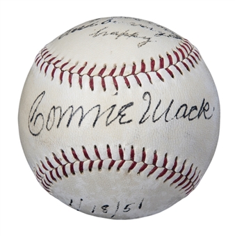 Connie Mack Signed & Inscribed Baseball (JSA) 